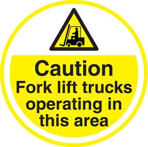 FLS23 Caution Forklift Trucks in This Area Floor Sign